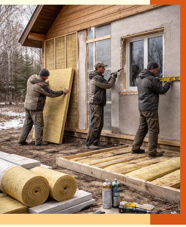 Утепление дачного дома в Арсеньеве от 4883 руб/м2 — недорого | ТепломастерРсн