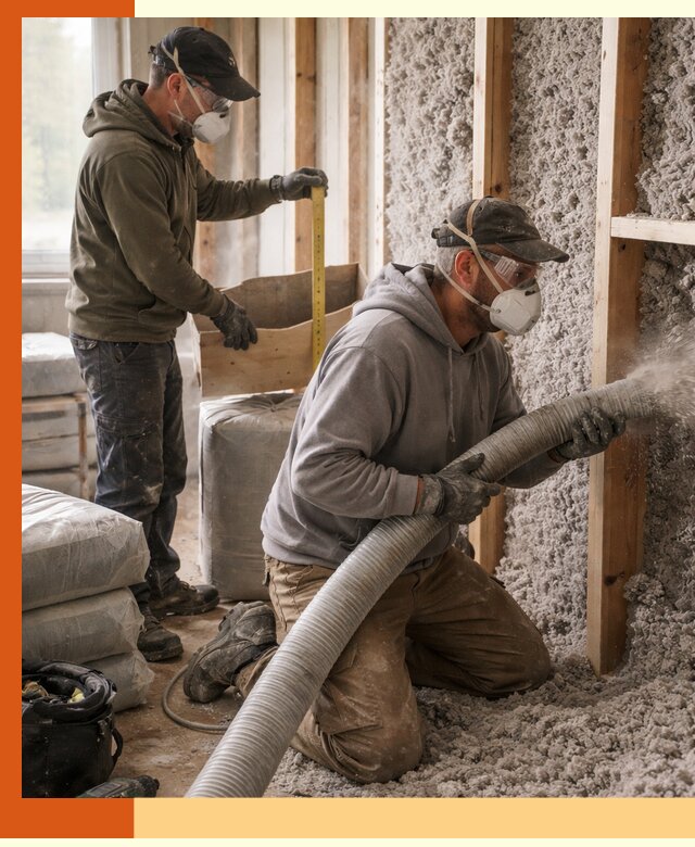 Утепление таунхауса эковатой в Арсеньеве для максимально теплых стен