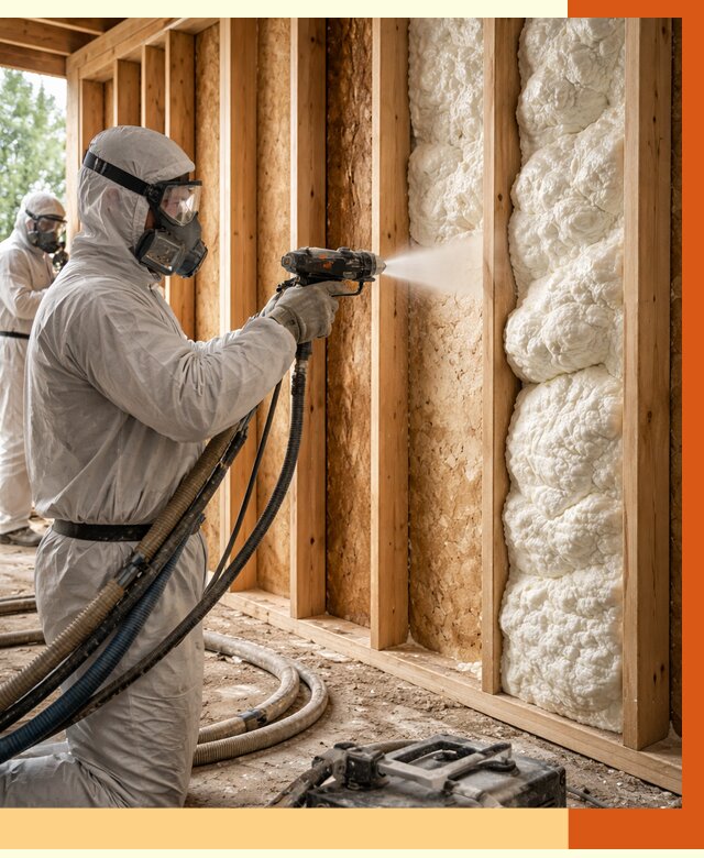 Утепление каркасного дома ППУ в Арсеньеве от 2878 руб./м2 — работа под ключ | ТепломастерРсн