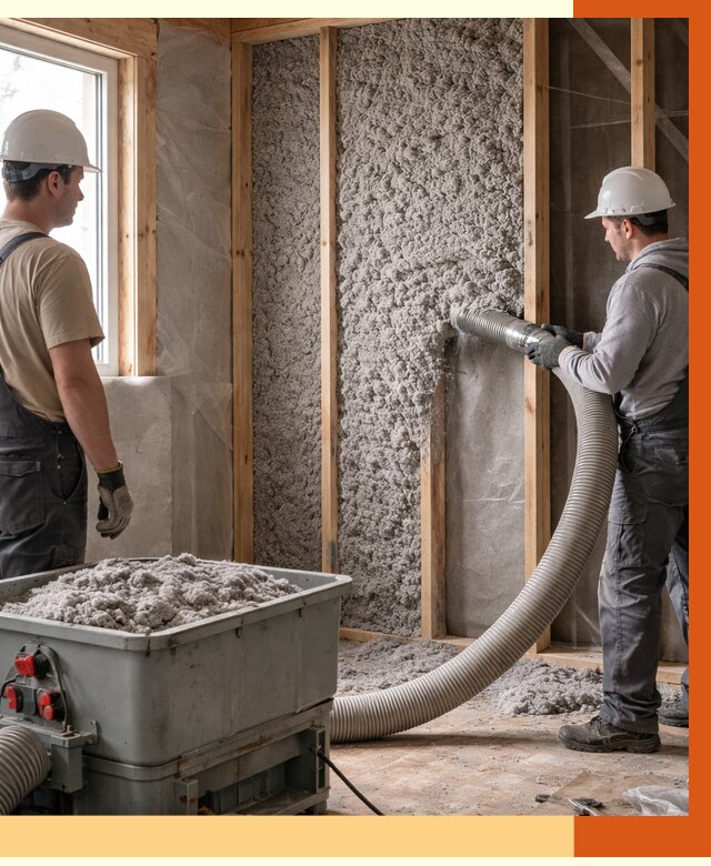 Утепление каркасного дома эковатой в Арсеньеве от 1850 руб. | ТепломастерРсн