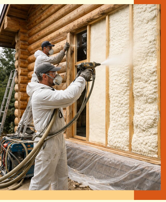 Утепление деревянного дома ППУ в Арсеньеве от 4318 руб/м2 | ТепломастерРсн — под ключ