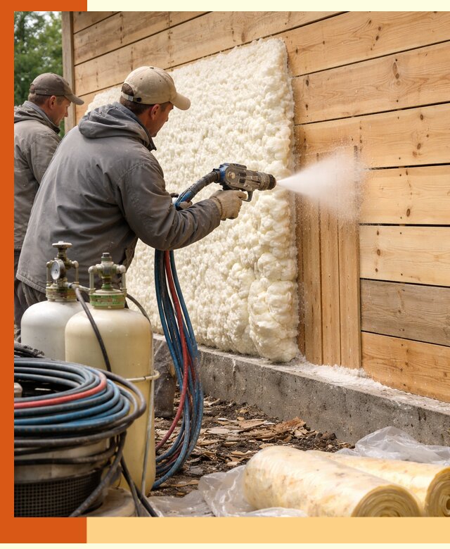 Утепление деревянного дома пенополиуретаном в Арсеньеве