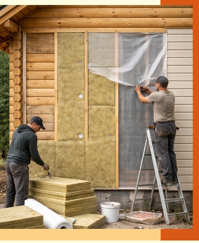 Утепление дома из бруса в Арсеньеве от 3855 руб./м2 — работы под ключ | ТепломастерРсн