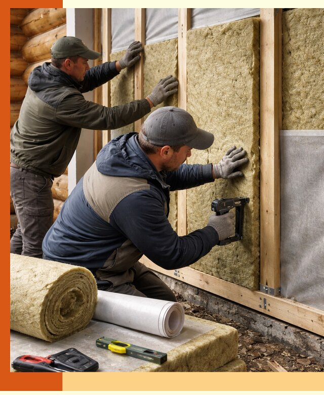 Утепление бревенчатого дома под ключ в Арсеньеве