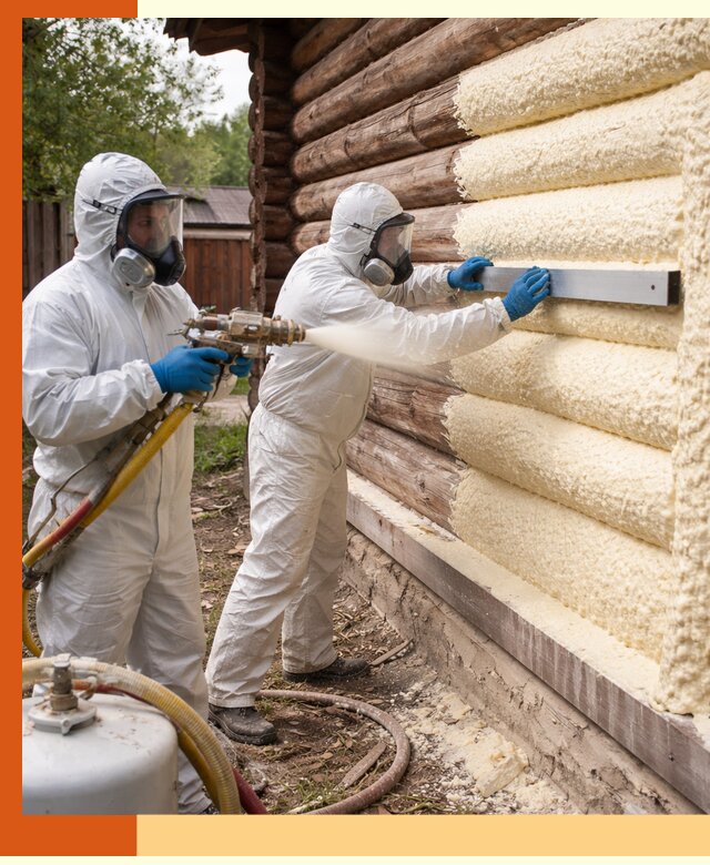 Утепление бревенчатого дома ППУ в Арсеньеве эффективной изоляцией