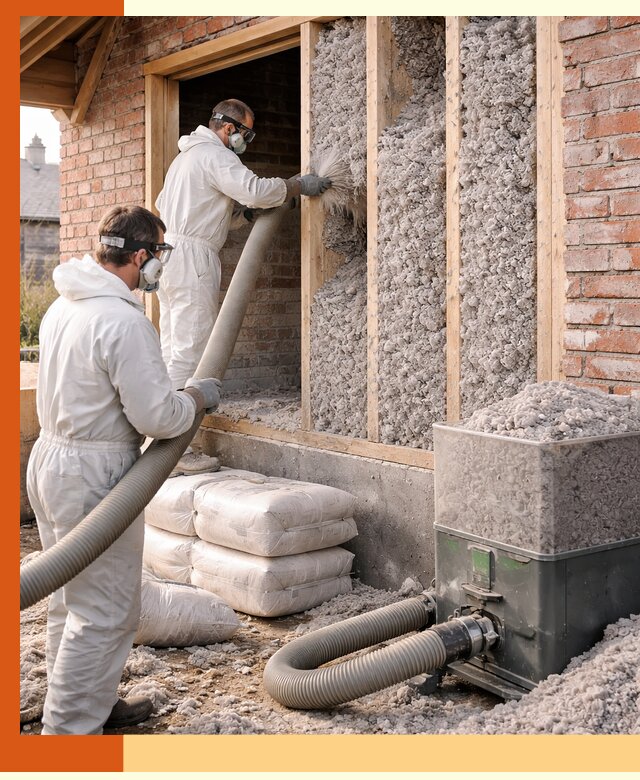 Утепление кирпичного дома эковатой в Арсеньеве