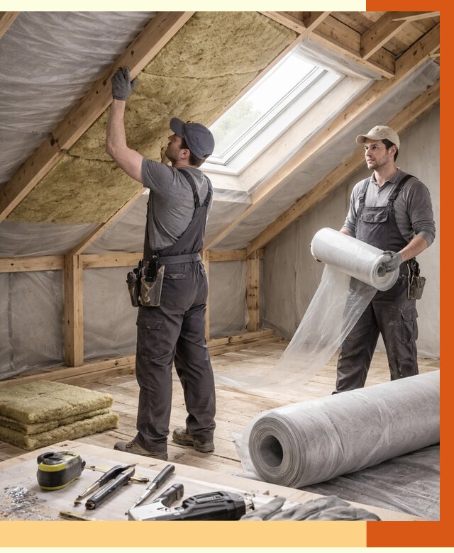 Утепление крыши изнутри мансарды в Арсеньеве от 4318 руб./м² | ТепломастерРсн