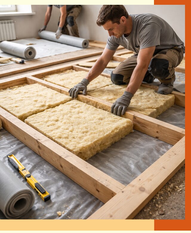 Утепление деревянного пола в Арсеньеве от 1542 руб./м2 под ключ | ТепломастерРсн