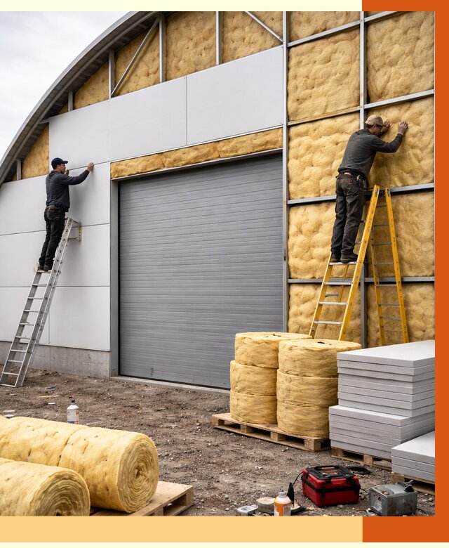 Утепление ангара пенополиуретаном в Арсеньеве от 7402 руб./м² — комплекс от ТепломастерРсн