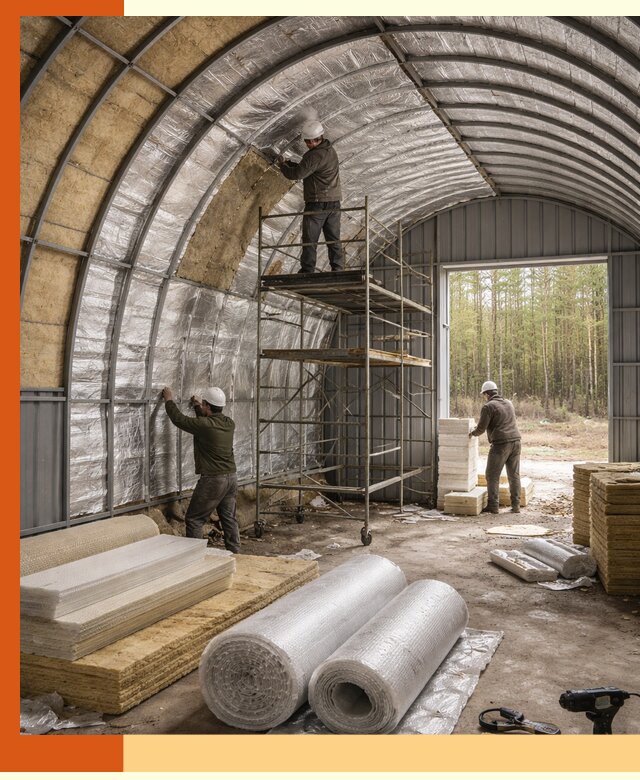 Утепление арочного ангара под ключ в Арсеньеве