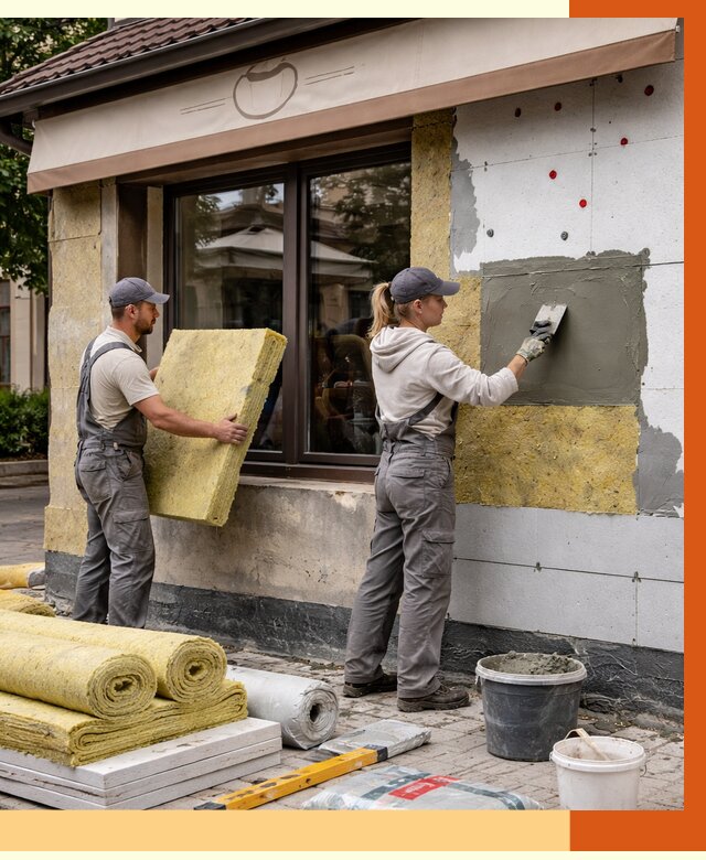 Утепление кафе в Арсеньеве от 4318 руб/м2 — комплексно под ключ | ТепломастерРсн