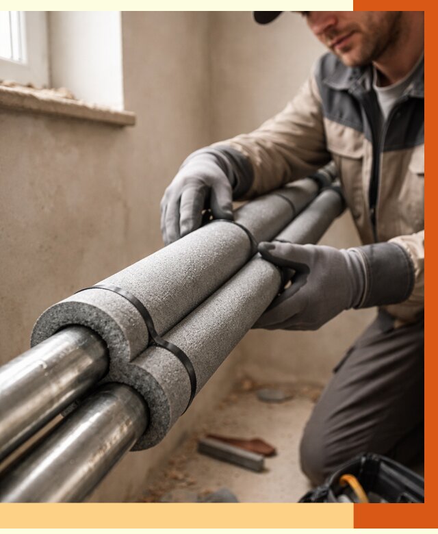 Утепление труб отопления в Арсеньеве от 2930 руб. за м² — услуги под ключ | ТепломастерРсн