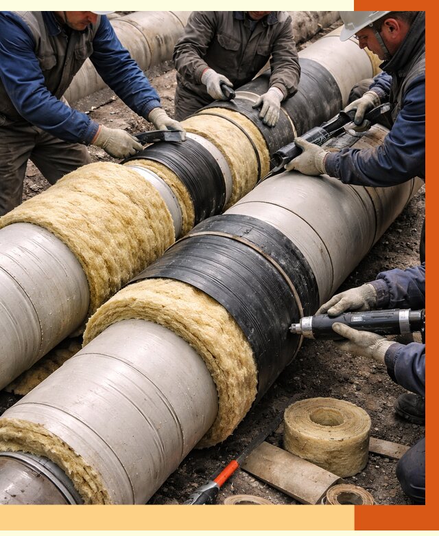 Утепление трубопровода в Арсеньеве под ключ от 1902 руб. — надежно и выгодно | ТепломастерРсн