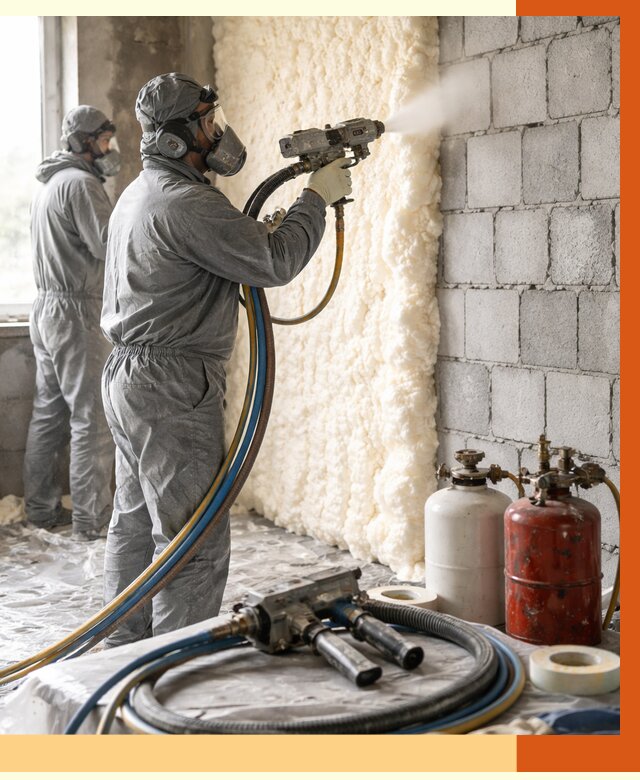 Утепление блочной стены ППУ в Арсеньеве от 4369 руб./м² — ТепломастерРсн