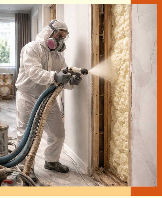 Межстеновое утепление ППУ в Арсеньеве от 2827 руб/м2 — межстенное утепление под ключ | ТепломастерРсн