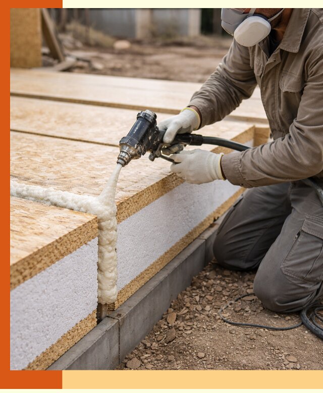 Утепление СИП-панелей пенополиуретаном (ППУ) в Арсеньеве