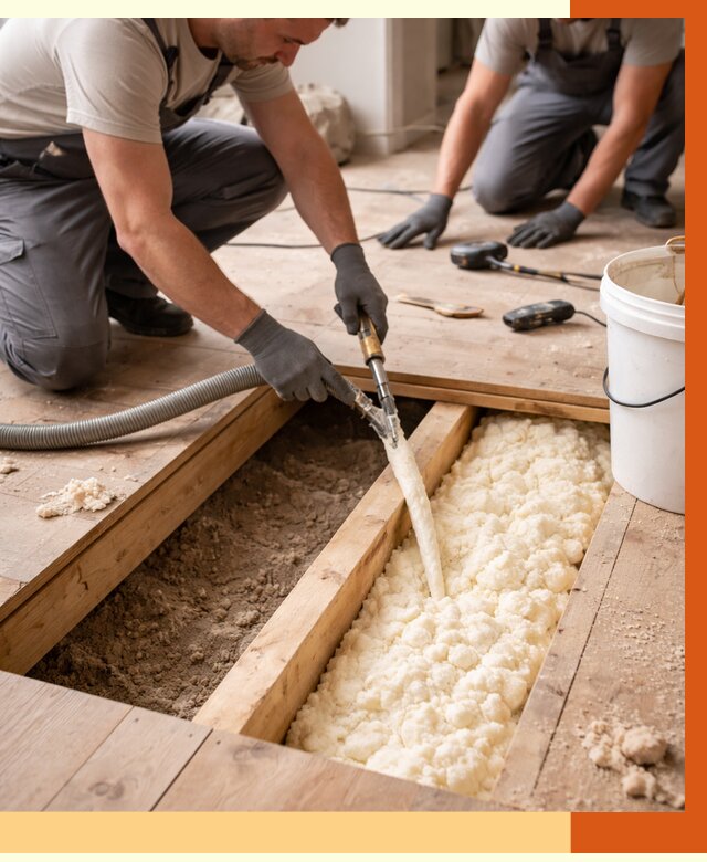 Заполнение пустот пола в Арсеньеве от 2776 руб. — утепление пустот пола под ключ | ТепломастерРсн