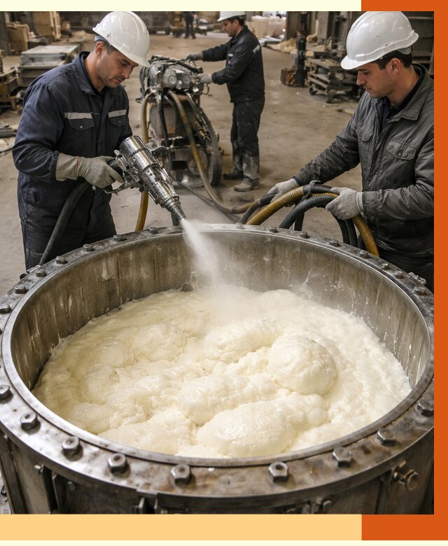 Заливка ППУ в емкости в Арсеньеве от 7453 руб. — утепление емкости под ключ | ТепломастерРсн