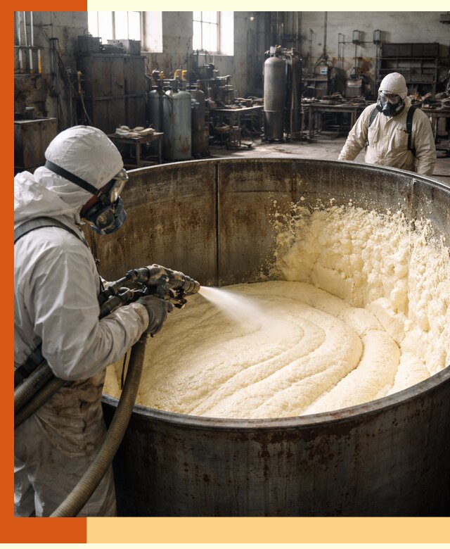 Заливка ппу в емкости с полной изоляцией и герметизацией в Арсеньеве