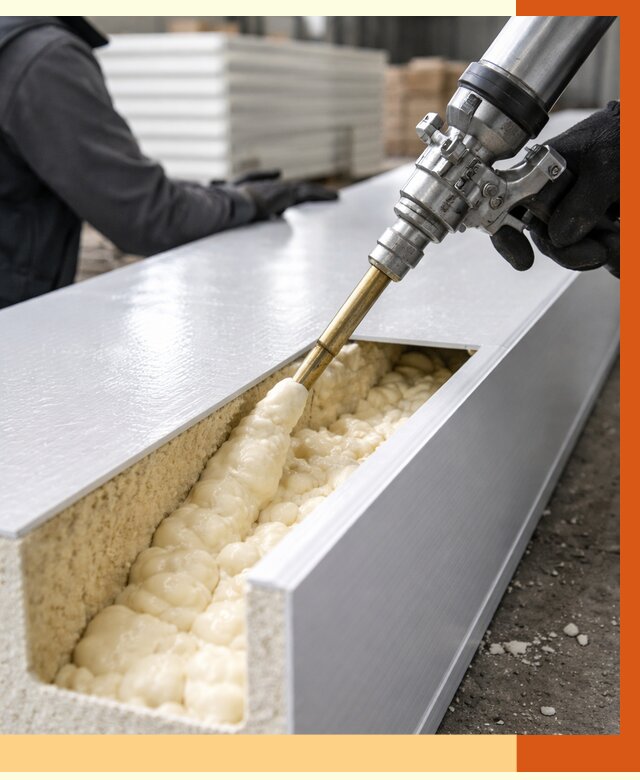 Заполнение пустот холодильных панелей в Арсеньеве от 7710 руб. | ТепломастерРсн