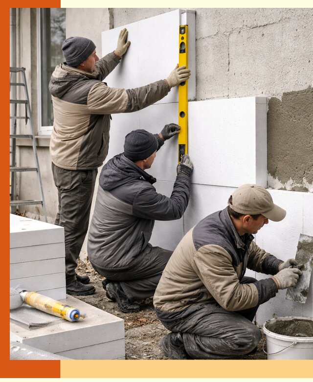 Утепление пенопластом наружных стен и фасадов в Арсеньеве