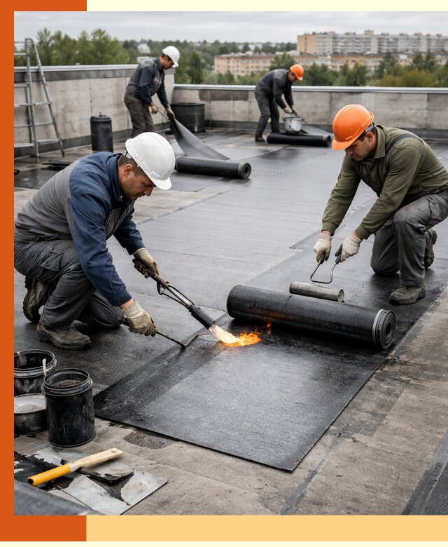 Профессиональная гидроизоляция плоской кровли в Арсеньеве