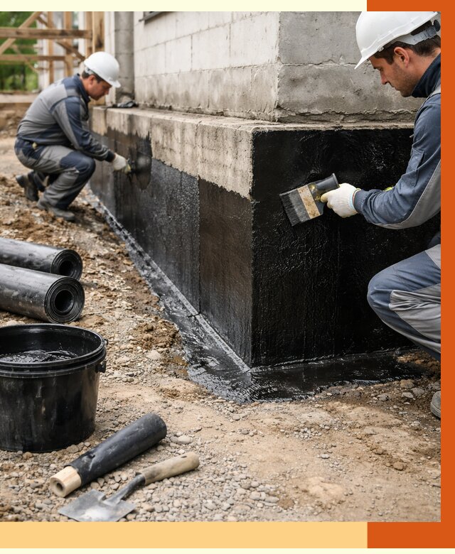 Гидроизоляция фундамента в Арсеньеве от 1285 руб. — профессионально, под ключ | ТепломастерРсн