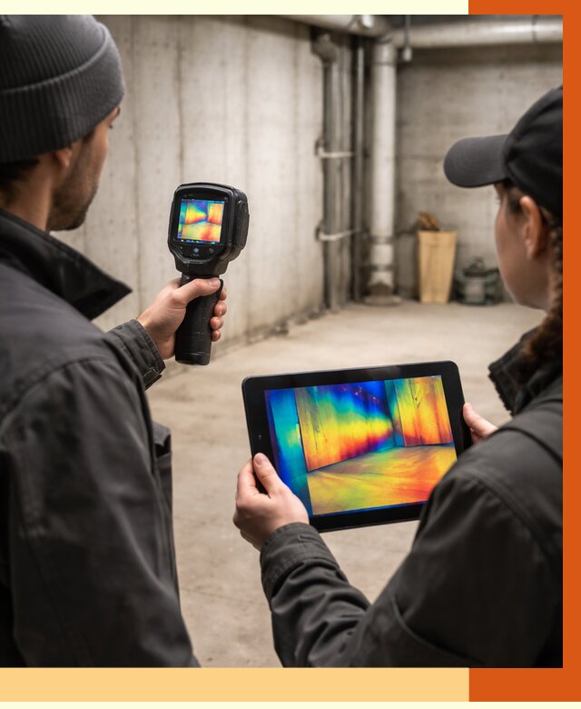 Тепловизионное обследование подвала в Арсеньеве от 4626 руб. — проверка гидроизоляции | ТепломастерРсн
