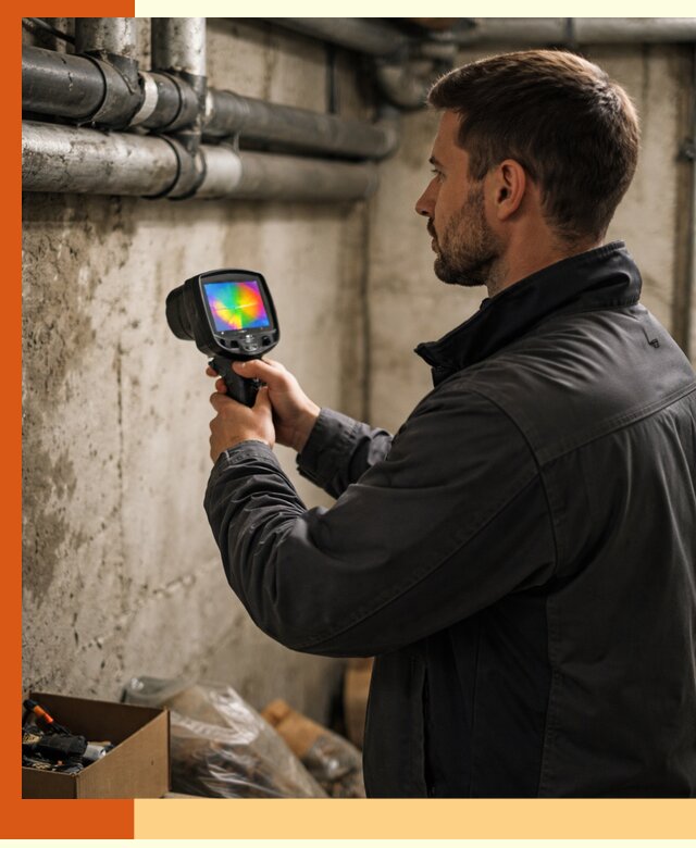 Тепловизионное обследование подвала в Арсеньеве для поиска утечек тепла