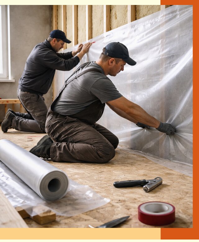 Монтаж пароизоляции в Арсеньеве от 2570 руб. — установка и укладка под ключ | ТепломастерРсн