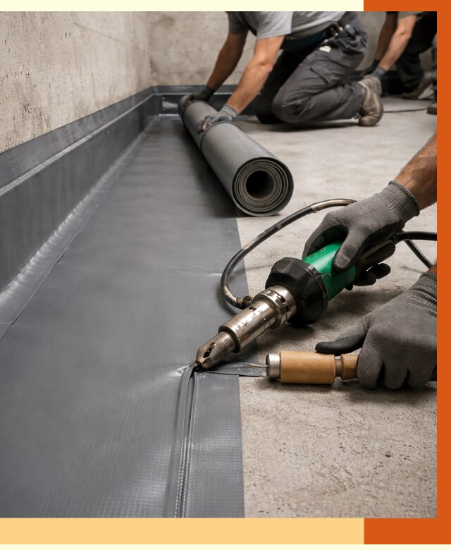 Монтаж гидроизоляционной мембраны в Арсеньеве от 1023 руб/м2 | ТепломастерРсн