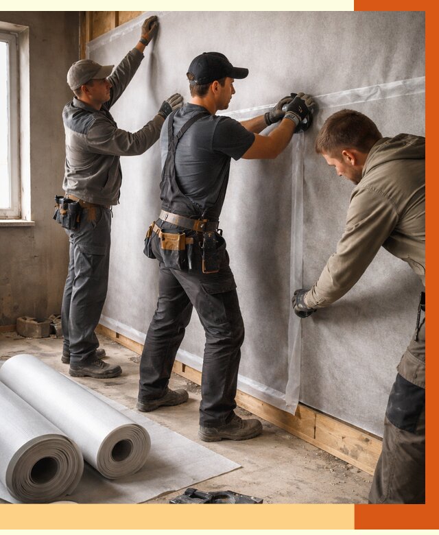 Монтаж ветроизоляции в Арсеньеве от 4626 руб./м2 — профессионально | ТепломастерРсн